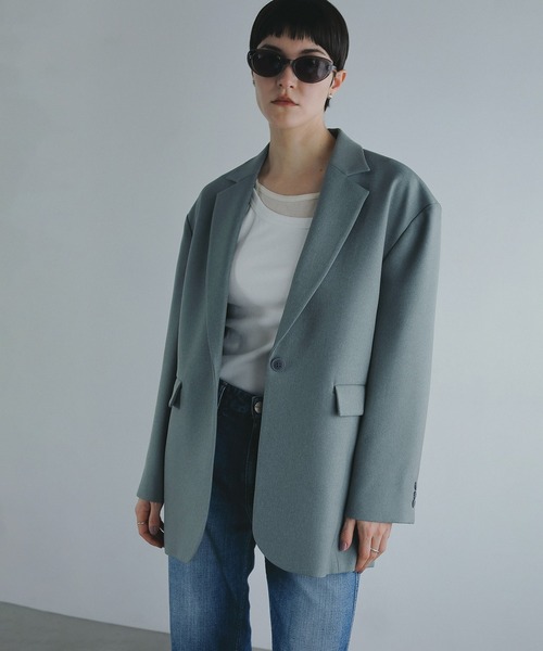 MANOF（マノフ）の「PEARL BELT JACKET（テーラードジャケット・レディース・キャメル/ミント/チャコールグレー・S/M）」の17枚目の写真