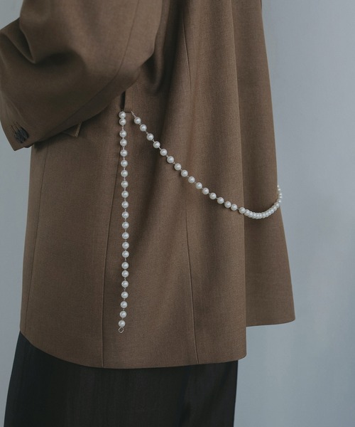 MANOF（マノフ）の「PEARL BELT JACKET（テーラードジャケット・レディース・キャメル/ミント/チャコールグレー・S/M）」の10枚目の写真
