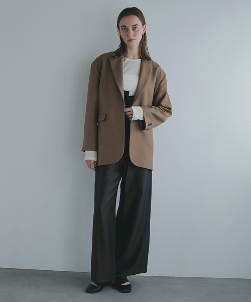 MANOF（マノフ）の「PEARL BELT JACKET（テーラードジャケット・レディース・キャメル/ミント/チャコールグレー・S/M）」の12枚目の写真