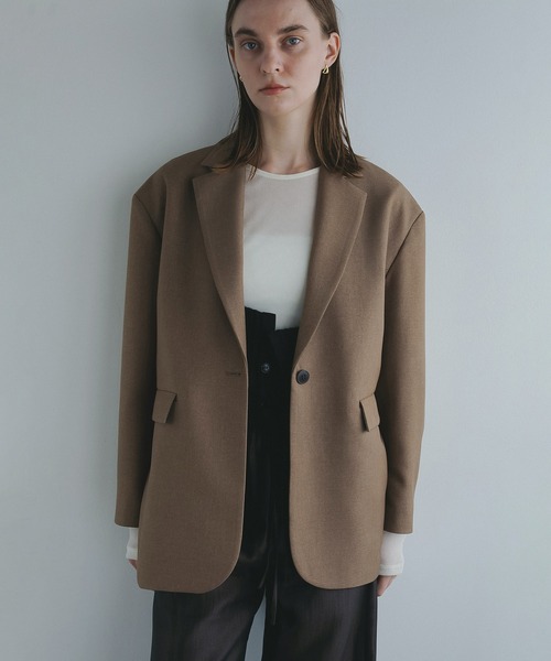 MANOF（マノフ）の「PEARL BELT JACKET（テーラードジャケット・レディース・キャメル/ミント/チャコールグレー・S/M）」の5枚目の写真