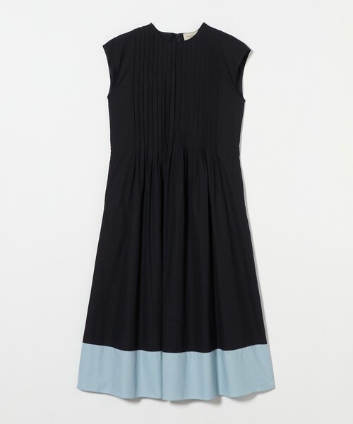 美品ユナイテッドアローズ タックワンピース ティアード コットンシルク UNITED ARROWS｜コットンシルク シルキータックワンピース