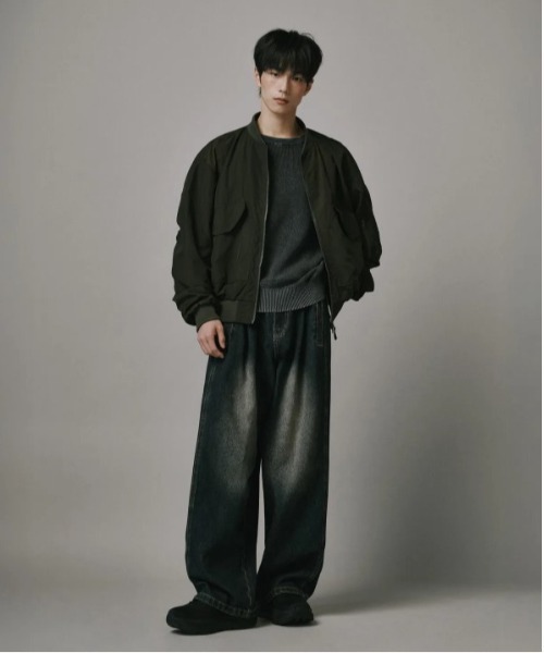 Vini（ヴィニ）の「【Vini】コンストラクションワイドデニムパンツ（デニムパンツ・メンズ・ブラック系その他/ブルー系その他・X-LARGE/LARGE/MEDIUM）」の4枚目の写真