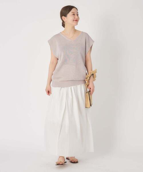 IENA(イエナ)の「《追加2》コットンギマフレンチプルオーバー(ニット/セーター・レディース・ベージュ/ネイビー/ブラック/チョコ・FREE)」の9枚目の写真