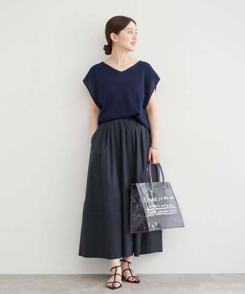 IENA(イエナ)の「《追加2》コットンギマフレンチプルオーバー(ニット/セーター・レディース・ベージュ/ネイビー/ブラック/チョコ・FREE)」の11枚目の写真