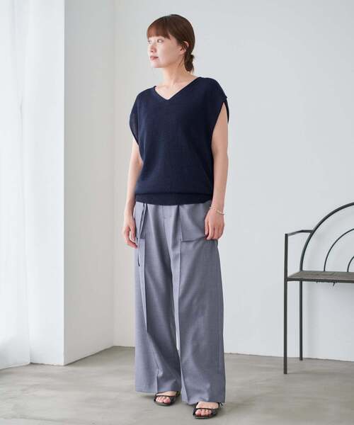 IENA(イエナ)の「《追加2》コットンギマフレンチプルオーバー(ニット/セーター・レディース・ベージュ/ネイビー/ブラック/チョコ・FREE)」の13枚目の写真