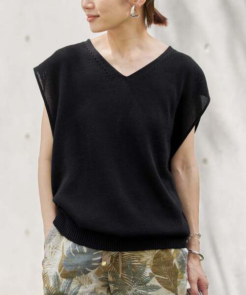 IENA(イエナ)の「《追加2》コットンギマフレンチプルオーバー(ニット/セーター・レディース・ベージュ/ネイビー/ブラック/チョコ・FREE)」の17枚目の写真