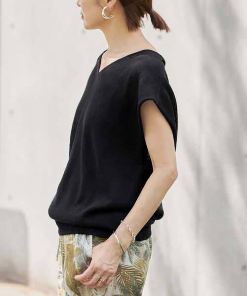 IENA(イエナ)の「《追加2》コットンギマフレンチプルオーバー(ニット/セーター・レディース・ベージュ/ネイビー/ブラック/チョコ・FREE)」の18枚目の写真