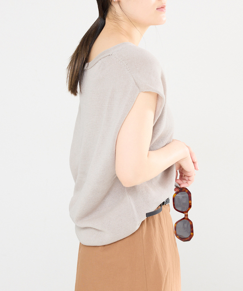 IENA(イエナ)の「《追加2》コットンギマフレンチプルオーバー(ニット/セーター・レディース・ベージュ/ネイビー/ブラック/チョコ・FREE)」の22枚目の写真