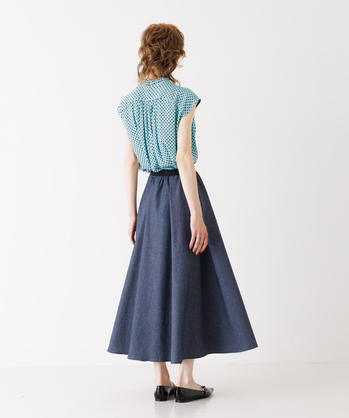 DESIGNWORKS（デザインワークス）の「カラードットネックプリーツブラウス（シャツ/ブラウス・レディース・ピンク系その他・38）」の4枚目の写真