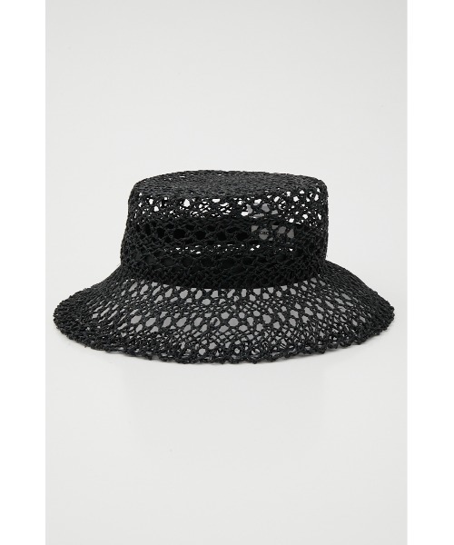 SHEL'TTER ORIGINAL（シェルターオリジナル）の「カンピ草柄編みパケットハット（キャップ・レディース・ベージュ/ブラック・FREE）」の2枚目の写真