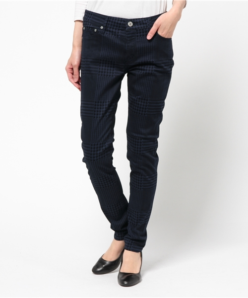 AZUL by moussy（アズールバイマウジー）の「グレンチェック柄起毛スキニー（その他パンツ・レディース・グレー系その他/ダークネイビー・MEDIUM/X-SMALL/LARGE/SMALL）」の2枚目の写真