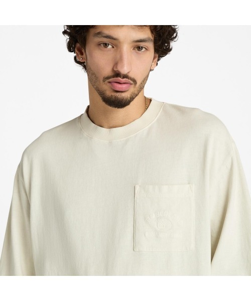 Timberland（ティンバーランド）の「長袖 ガーメントダイ Tシャツ メンズ（Tシャツ/カットソー・メンズ・ライトホワイト・LARGE/MEDIUM/SMALL/X-LARGE/XX-LARGE）」の3枚目の写真