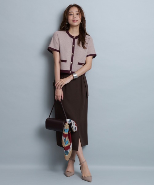 JUSGLITTY（ジャスグリッティー）の「ラップデザインタイトスカート（スカート・レディース・ブラックミックス/ブラウン・2/1/0）」の10枚目の写真