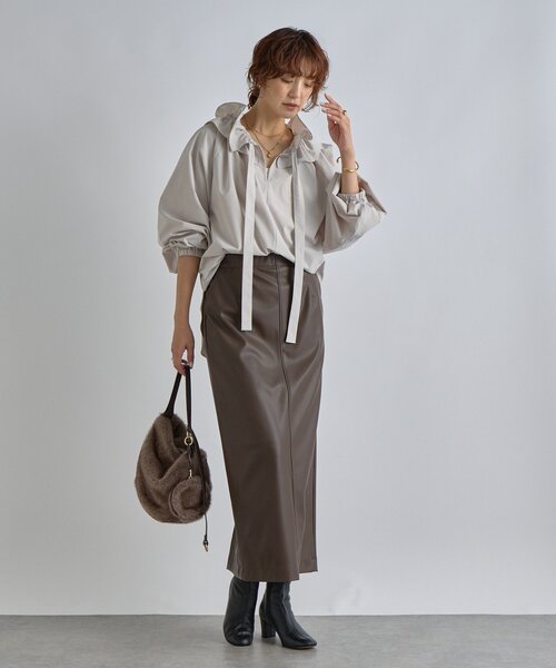 RIVE DROITE（リヴドロワ）の「【シーズンムード高まる】フェイクファーバケット2WAYバッグ（ハンドバッグ・レディース・ダークブラウン/キャメル・FREE）」の6枚目の写真