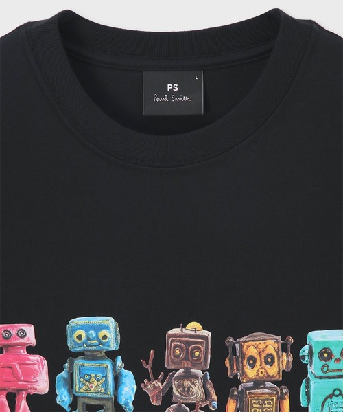 PS Paul Smith（ピーエスポールスミス）の「“Antique Robot” 半袖Tシャツ【252557 011R】（Tシャツ/カットソー・メンズ・ブラック/ホワイト・SMALL/MEDIUM/LARGE/X-LARGE/XX-LARGE）」の5枚目の写真