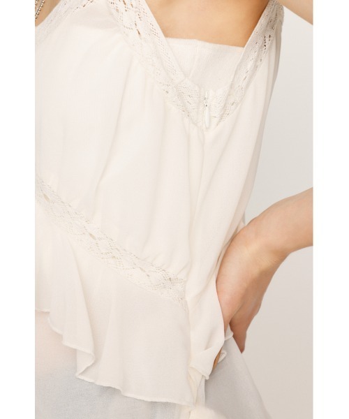 SLY(スライ)の「SHEER SQUEEZE CAMI DRESS シアー スクウィーズ キャミドレス キャミワンピース 夏服 秋服(ワンピース・レディース・アイボリー/マルチ・FREE)」の9枚目の写真