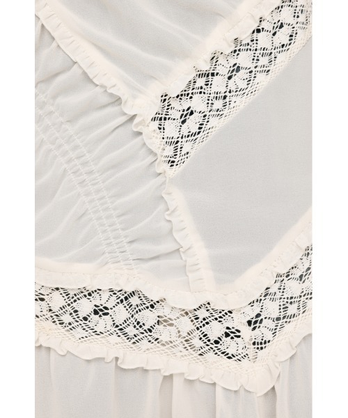 SLY(スライ)の「SHEER SQUEEZE CAMI DRESS シアー スクウィーズ キャミドレス キャミワンピース 夏服 秋服(ワンピース・レディース・アイボリー/マルチ・FREE)」の10枚目の写真