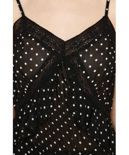 SLY(スライ)の「SHEER SQUEEZE CAMI DRESS シアー スクウィーズ キャミドレス キャミワンピース 夏服 秋服(ワンピース・レディース・アイボリー/マルチ・FREE)」の16枚目の写真