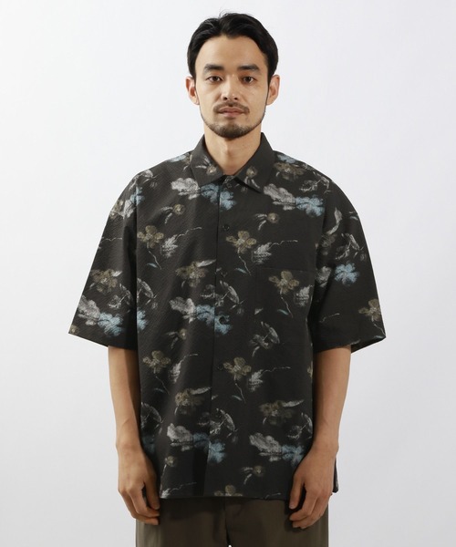 BAYFLOW(ベイフロー)の「【接触冷感】クールタッチ柄シャツ(シャツ/ブラウス・メンズ・ブラック/ネイビー・MEDIUM/LARGE)」の8枚目の写真
