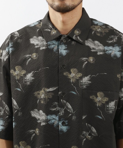 BAYFLOW(ベイフロー)の「【接触冷感】クールタッチ柄シャツ(シャツ/ブラウス・メンズ・ブラック/ネイビー・MEDIUM/LARGE)」の11枚目の写真