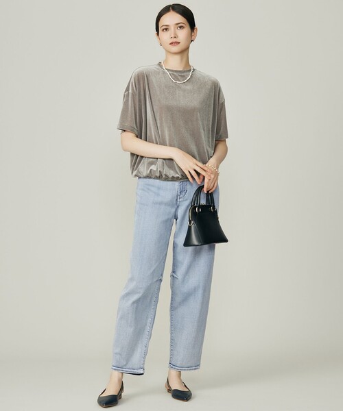自由区(ジユウク)の「シアーベロア カットソー(Tシャツ/カットソー・レディース・ブラウン系/ワイン系/ネイビー系・32)」の13枚目の写真