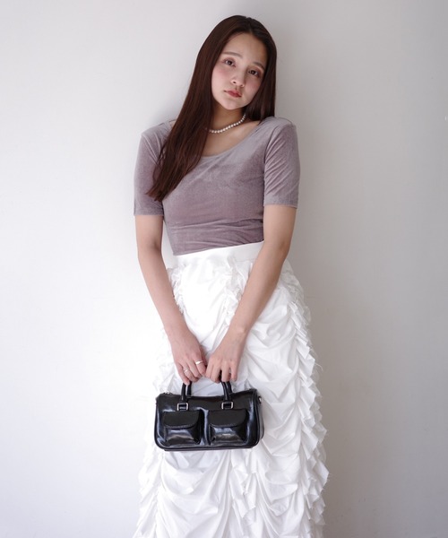 EIMY ISTOIRE(エイミーイストワール)の「フリルスカート(スカート・レディース・ホワイト/ブラック・F)」の7枚目の写真