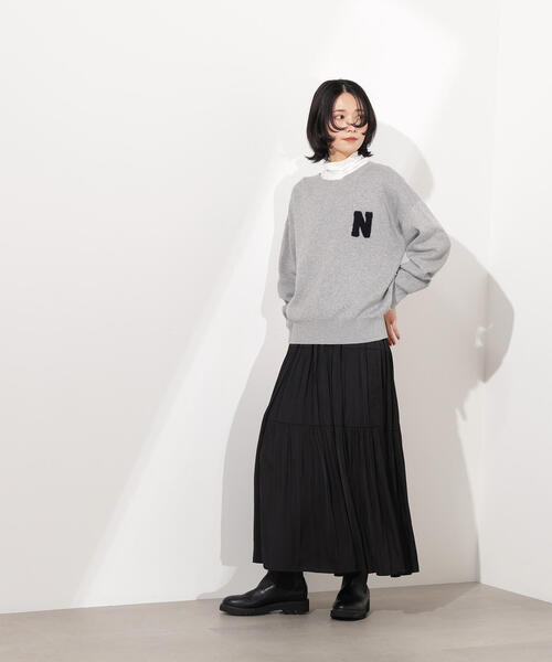 N.（N. Natural Beauty Basic）（エヌエヌナチュラルビューティーベーシック）の「【PS/低身長サイズ】ティアードロングスカート（スカート・レディース・キャメル/オフホワイト/ブラック・MEDIUM/PS）」の19枚目の写真