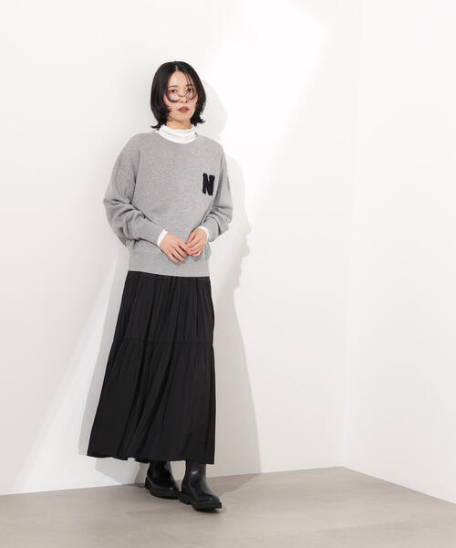 N.（N. Natural Beauty Basic）（エヌエヌナチュラルビューティーベーシック）の「【PS/低身長サイズ】ティアードロングスカート（スカート・レディース・キャメル/オフホワイト/ブラック・MEDIUM/PS）」の20枚目の写真