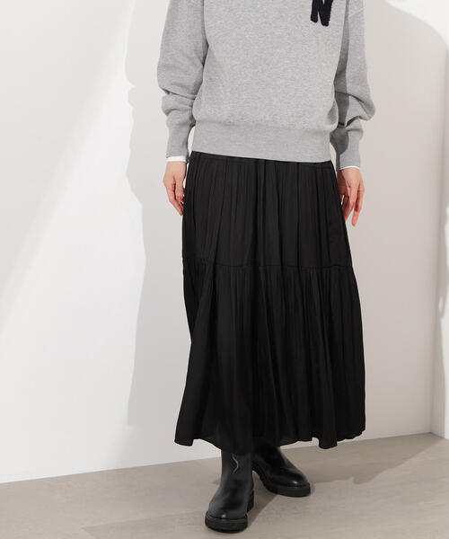 セール】【PS/低身長サイズ】ティアードロングスカート（スカート）｜N