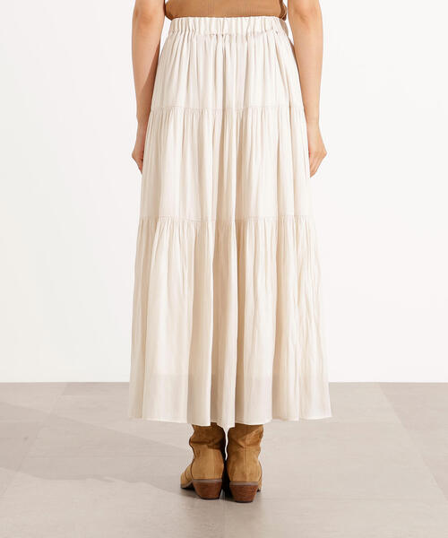N.（N. Natural Beauty Basic）（エヌエヌナチュラルビューティーベーシック）の「【PS/低身長サイズ】ティアードロングスカート（スカート・レディース・キャメル/オフホワイト/ブラック・MEDIUM/PS）」の11枚目の写真