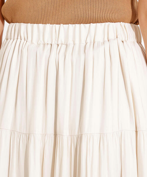 N.（N. Natural Beauty Basic）（エヌエヌナチュラルビューティーベーシック）の「【PS/低身長サイズ】ティアードロングスカート（スカート・レディース・キャメル/オフホワイト/ブラック・MEDIUM/PS）」の12枚目の写真