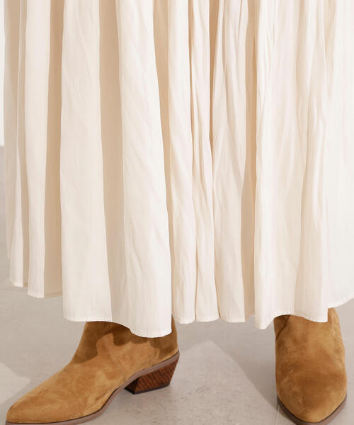 N.（N. Natural Beauty Basic）（エヌエヌナチュラルビューティーベーシック）の「【PS/低身長サイズ】ティアードロングスカート（スカート・レディース・キャメル/オフホワイト/ブラック・MEDIUM/PS）」の14枚目の写真