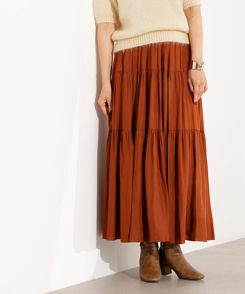 セール】【PS/低身長サイズ】ティアードロングスカート（スカート）｜N