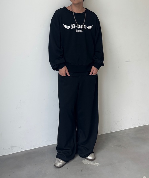 スラッシュポケットリラックススウェットパンツ/セットアップ着用可