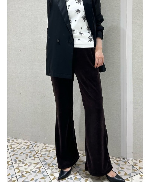 ESTNATION（エストネーション）の「GOOD PEOPLE GOOD STITCHING GOOD PRODUCT for ESTNATION / ベロアフレアパンツ（その他パンツ・レディース・ネイビー/ブラウン・SMALL/MEDIUM）」の9枚目の写真