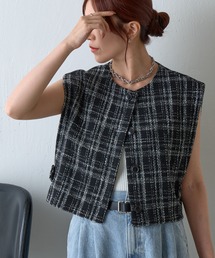 ツイードクロップドジレ