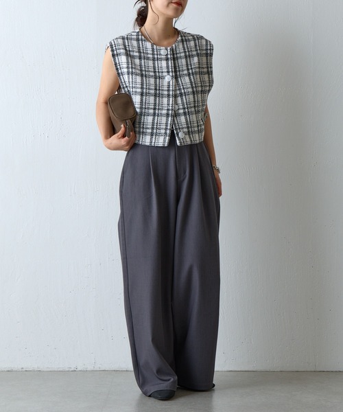 COLONY 2139(コロニートゥーワンスリーナイン)の「ツイードクロップドジレ(ベスト・レディース・ホワイト/ブラック・FREE)」の10枚目の写真