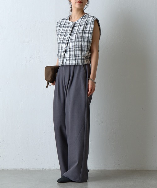 COLONY 2139(コロニートゥーワンスリーナイン)の「ツイードクロップドジレ(ベスト・レディース・ホワイト/ブラック・FREE)」の8枚目の写真