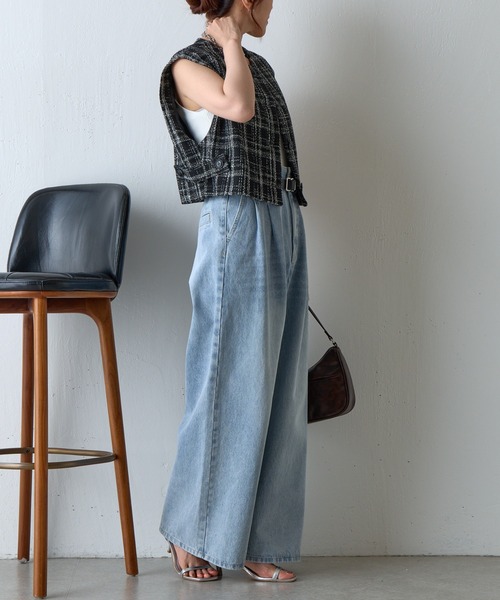 COLONY 2139(コロニートゥーワンスリーナイン)の「ツイードクロップドジレ(ベスト・レディース・ホワイト/ブラック・FREE)」の18枚目の写真