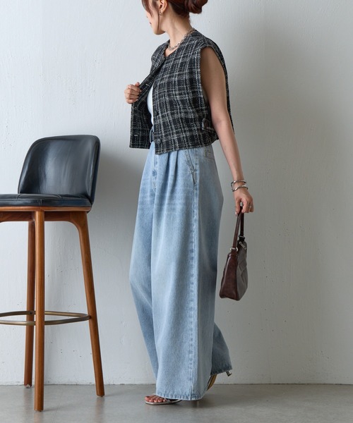 COLONY 2139(コロニートゥーワンスリーナイン)の「ツイードクロップドジレ(ベスト・レディース・ホワイト/ブラック・FREE)」の16枚目の写真