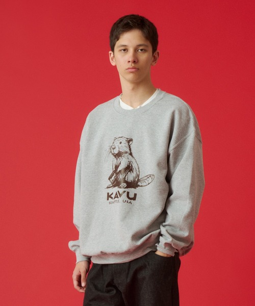 KAVU(カブー)の「KAVU/カブー Beaver Sweat/ビーバースウェット(スウェット・メンズ・ホワイト/グリーン/ゴールド/アッシュグレー/グレー/ブラック・MEDIUM/X-LARGE/LARGE)」の5枚目の写真