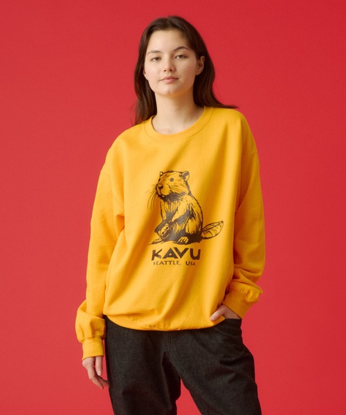 KAVU(カブー)の「KAVU/カブー Beaver Sweat/ビーバースウェット(スウェット・メンズ・ホワイト/グリーン/ゴールド/アッシュグレー/グレー/ブラック・MEDIUM/X-LARGE/LARGE)」の6枚目の写真