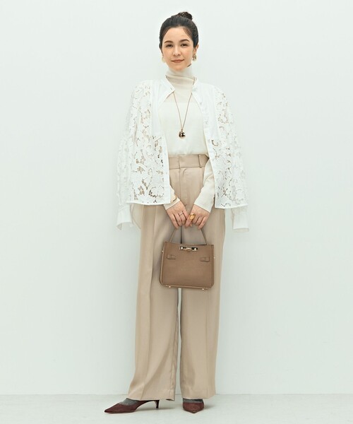 NOLLEY’S(ノーリーズ)の「ウォッシャブルサテンワイドパンツ(その他パンツ・レディース・ベビーピンク/ベージュ/キャメル・34/40/38/36)」の4枚目の写真