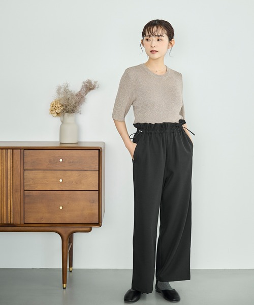 mil（ミル）の「ウエストドロストデザインパンツ【588086】（その他パンツ・レディース・ブラウン/キャメル/ブラック・S-Short/S-Regular/M-Short）」の4枚目の写真