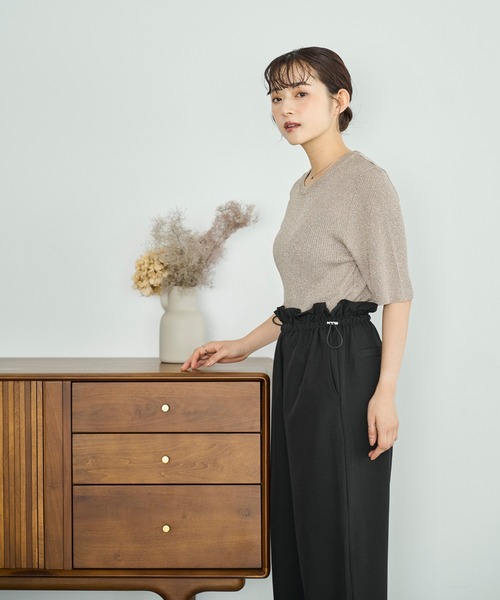 mil（ミル）の「ウエストドロストデザインパンツ【588086】（その他パンツ・レディース・ブラウン/キャメル/ブラック・S-Short/S-Regular/M-Short）」の7枚目の写真