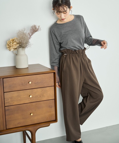 mil（ミル）の「ウエストドロストデザインパンツ【588086】（その他パンツ・レディース・ブラウン/キャメル/ブラック・S-Short/S-Regular/M-Short）」の17枚目の写真