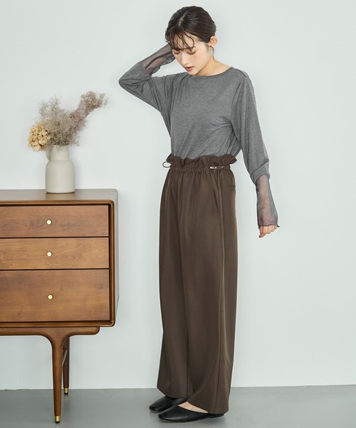 mil（ミル）の「ウエストドロストデザインパンツ【588086】（その他パンツ・レディース・ブラウン/キャメル/ブラック・S-Short/S-Regular/M-Short）」の16枚目の写真