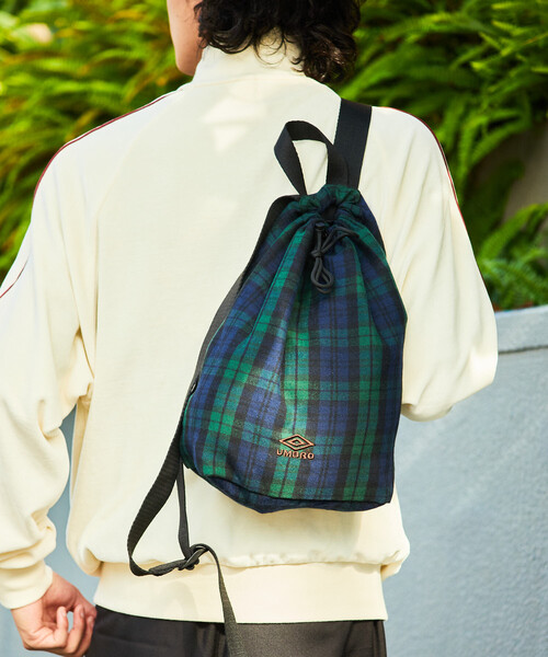 UMBRO(アンブロ)の「UMBRO/アンブロ SP Packable Flannel Mini Bag/別注 パッカブル フランネル ミニバッグ(バックパック/リュック・メンズ・ブラック/その他9/その他13/レッド・ONE SIZE)」の7枚目の写真