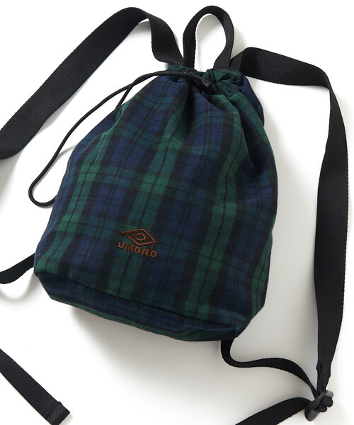 UMBRO(アンブロ)の「UMBRO/アンブロ SP Packable Flannel Mini Bag/別注 パッカブル フランネル ミニバッグ(バックパック/リュック・メンズ・ブラック/その他9/その他13/レッド・ONE SIZE)」の15枚目の写真