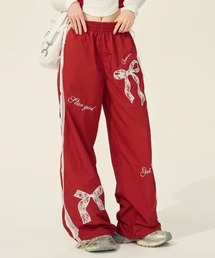 マウジー レッドスウェットパンツ MOUSSY CURVE LINE スウェットパンツ RED -ファッション通販